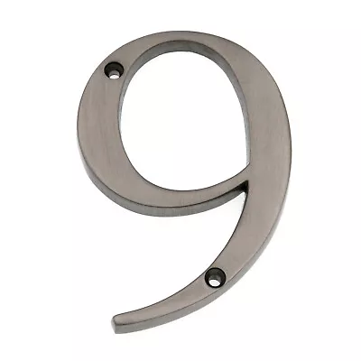 Satin Nickel Metal 4  Flush House Address Numbers Bold Readable Font • $8.95