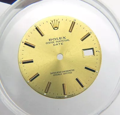 Vintage Genuine Rolex Date 34mm 15000 15003 15203 Champagne & Yellow Gold Dial • $1