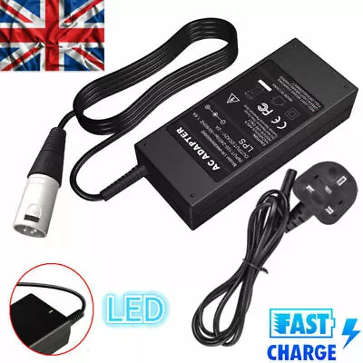 Li-ion Lithium Battery Charger For Electric Bicycle E-bike 36V 42V VOLT XLR Plug • £12.99