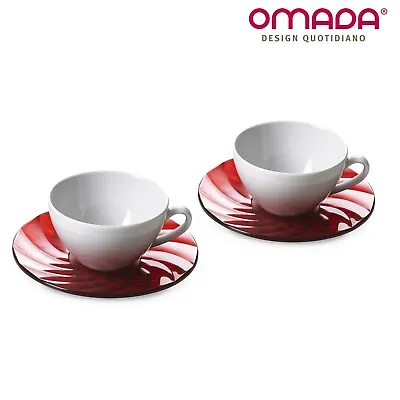 £13.02 • Buy 2 Cups From Tea Porcelain From 200 ML, Set With 2 Saucers Colorful, Omada Design