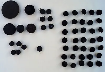 Vintage Black Fabric Buttons Lot Of 52 Various Sizes • $9.98