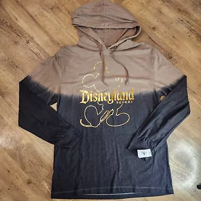 Mens Disneyland Resort Parks Lightweight Hoodie Sz Medium Gold Mickey Disney  • $22.99