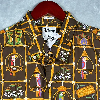 Disney X Reyn Spooner CLUB 33 Shirt Mens XL Brown Hawaiian Summer Tiki Shag NWT • $299.99