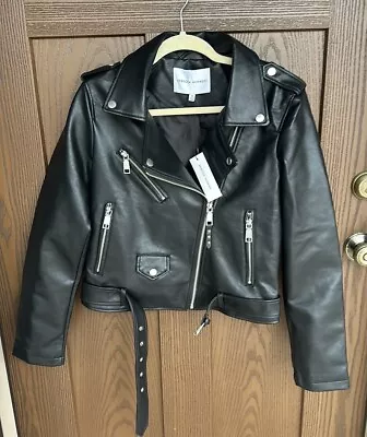 Rebecca Minkoff Moto Jacket Medium Vegan Leather Black  Cropped NWT • $135