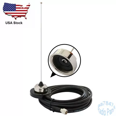 136-155MHz NMO Antenna Magnetic Mount With MINI UHF RG58 Cable For Mobile Radio • $23.99