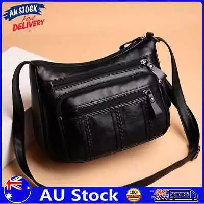 AU Soft Leather Women Solid Crossbody Bags Braided Multi Pocket Shoulder Handbag • $11.47