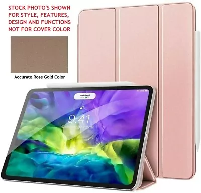 Rose Gold Trifold Case 12.9 IPad Pro 2018 3rd Gen Slim Smart Folio Cover Stand • $19.99