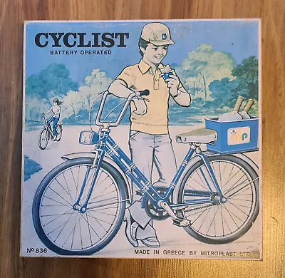 Vintage 70s Greece Mister P Mitroplast Cyclist Brand New Tested Litho Box NEW • $145