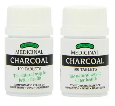 J.L Bragg's - Medicinal Charcoal - 100 Tablets - Pack Of 2 • £11