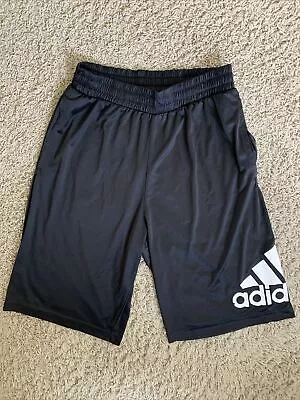 Men’s Medium Adidas 11.5” Black Athletic Basketball Shorts Pockets Drawstring • $12.99