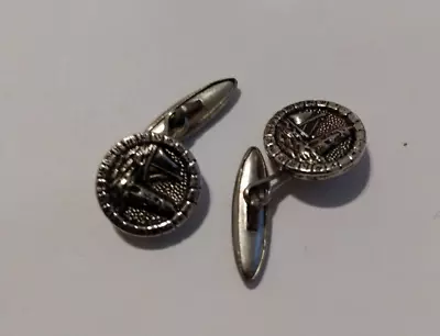 Nautical Lighthouse Sailboat Vintage Silvertone Cufflinks • $15