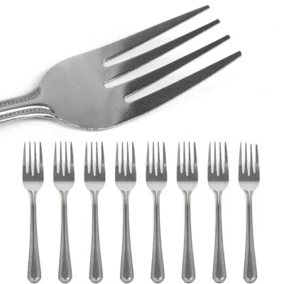£7 • Buy 12x STAINLESS STEEL FORKS Pastry Dessert Cake Food Kitchen Silver Cutlery Set