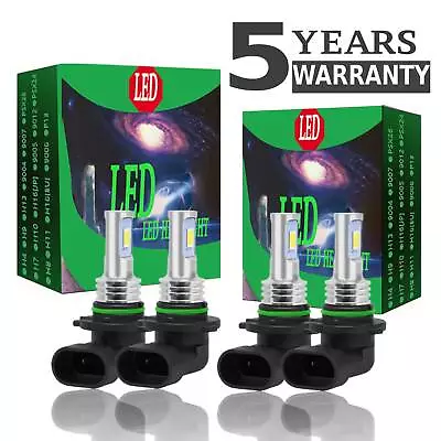 9006 9005 LED Headlight Bulbs High Low Beam Xenon Super White Combo Kit 10000K • $26.09