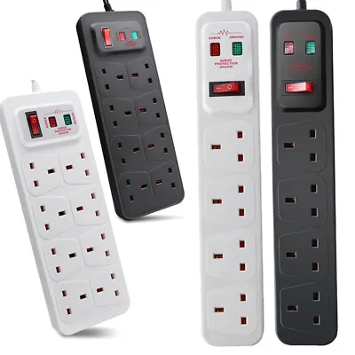 £14.99 • Buy Surge Protected Mains Extension Lead Power Cable Electric Plug Socket W/Switched
