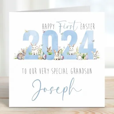 Personalised 1st Easter Card Baby's First Easter 2024 For Son Grandson Nephew • £3.95