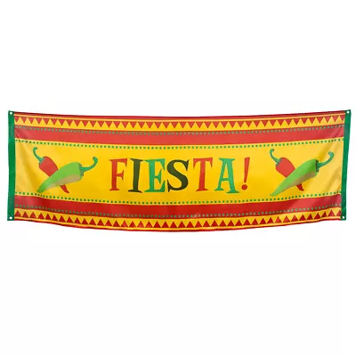 Mexican Fiesta Giant Fabric Flag Banner Party Decoration - 7ft X 2.5ft  - New  • £8.50