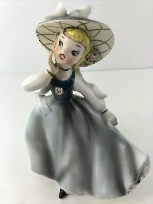 Ucagco Figurine Japan Girl W/ Gray Dress Bonnet Excellent Condition Vintage • $34.78