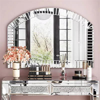 Beveled Glass Arched Wall Mirror Grecian Venetian Accent Mirror Living Room Deco • $179.90