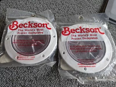 Beckson 4  Clear Center Screw-Out Deck Plate - White Rim. Qty 2. • $38