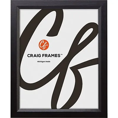 Economy .875  Wide Ebony Black Hardwood Picture Frame Poster Frame • $28.99