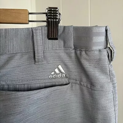 Adidas Mens Fall Weight Golf Pants 38x34 Heather Gray Flat Front Straight Leg • $24.99