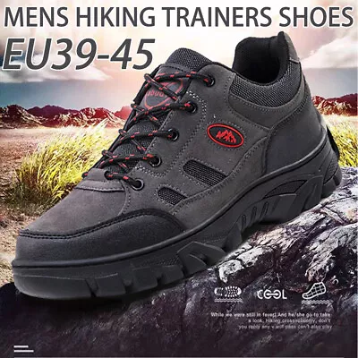 Casual Mens Outdoor Hiking Boots Trekking Trainers Shoes Waterproof Walking Mesh • £14.33