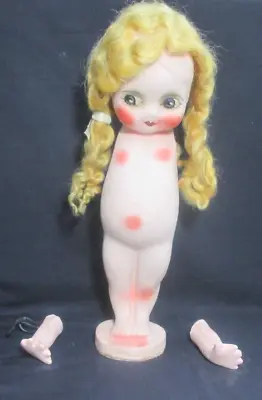 $29.95 • Buy Vintage ChalkWare Doll  Carnival Prize 12 1/2  With Hair Chalk Ware
