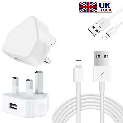 1M 2M 3M Charger Cable & Plug Cable For Apple IPhone 5 6 7 8 X XR 11 12 SE • £2.99