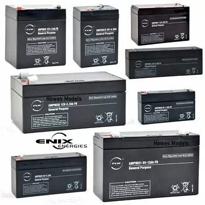 ENIX ENERGY 12v / 6v Volt Sealed Lead Acid Rechargeable Battery Leisure Alarm • £19.95