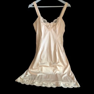 $17.60 • Buy Vintage OLGA Full Slip Beige Nylon And Lace Size 36 F Style Number 1325