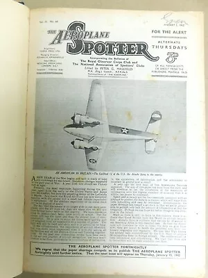 The Aeroplane Spotter. 1942 And 43 - Complete Years  Bound  Volumes 3 & 4 • £9.99