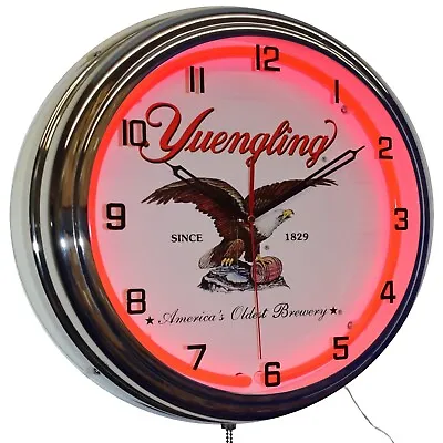 16  Yuengling America's Oldest Brewery Since 1829 Neon Clock Bar Decor (Red) • $122.95