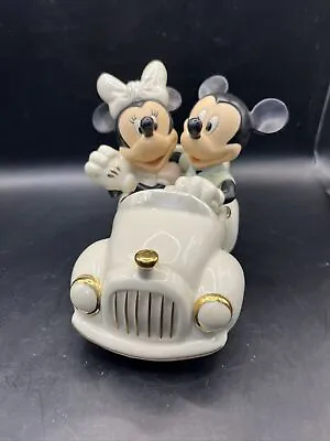 Lenox Mickeys Moonlight Drive Ceramic Figurine 7  X 5.5  • $80