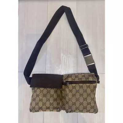 GUCCI Auth GG Waist Pouch Shoulder Bumbag Belt Bag Fanny Pack Vintage • $178.98