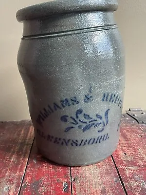 Antique Williams & Reppert 1 Gallon Stoneware Crock Greensboro PA • $474.99