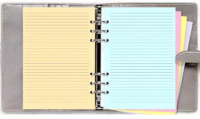 A5 Coloured Note Paper Organiser Refill Insert - Lined Notes - Fits Filofax • £3.95