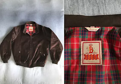 £129.99 • Buy BARACUTA G9 Corduroy Harrington Bomber Jacket W/ Plaid Lining - Size 44 (49 )