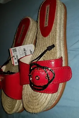 Zara Platform Red Buckle Sandals 8 NWT • $35