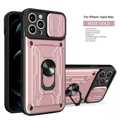 For IPhone 15 14 13 12 11 Pro Max XS 8 7 6 Plus Card Case Shockproof Ring Cover • $12.29