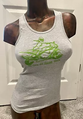 Women's Va Va Vroom Those Gilrs Beater Tank Moto Motorcycle Gray Nwt Md Medium • $14.99