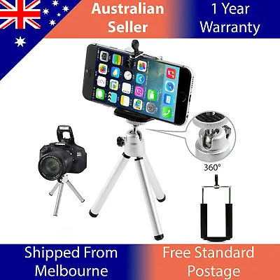 $6.99 • Buy Mini Tripod Stand Portable With Phone Holder For IPhone Android GoPro Camera
