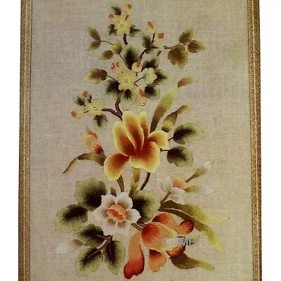 No Yarn! Elsa Williams TULIP PANEL Vintage Crewel Embroidery Kit Golden Yellow • $44.99