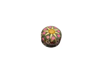 Vintage Jewelry Trinket Box Round Shape Glitter & Glass Micro Mosaics  • $14.99