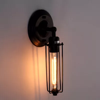 Vintage Industrial Steampunk Wall Lamp Wire Cage Wall Sconce Light  Fixture • $34.99