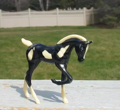 Vtg Hartland Plastic Black White Spotted Pony Horse Foal Pinto Prancing Cute Old • $19.95