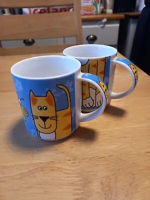 Two Colourful Maxwell Williams Porcelain Stacking  Cat  Mugs • £6.99