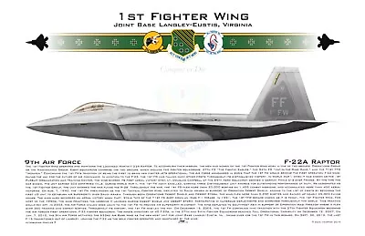 Fighter Jet Print F-22A Raptor Military Air Force Afterburner Profiles 17x11 • $12.95