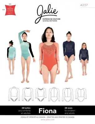 Jalie Sewing Pattern 4237 Fiona Raglan Leotards Leotards Dancewear • £20.98