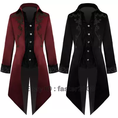 Mens Medieval Steampunk Trench Jacket Clothing Photography Gothic Trench Coat • $45.59