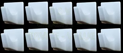 £1.95 • Buy Self Adhesive Hooks White Plastic Strong Sticky Stick On Wall Door 2,5,10 Or 20.